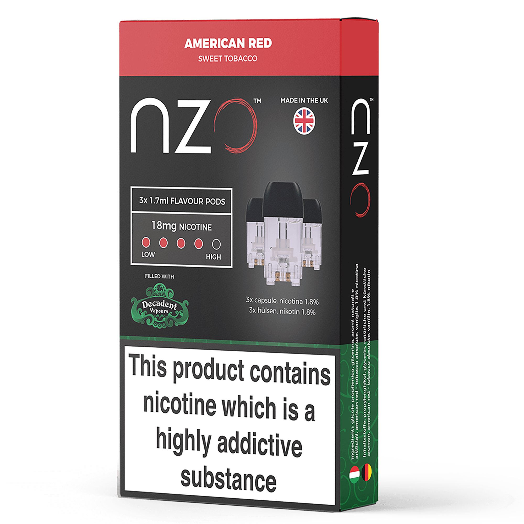 American Red by Decadent - nzo E-Liquid Pods